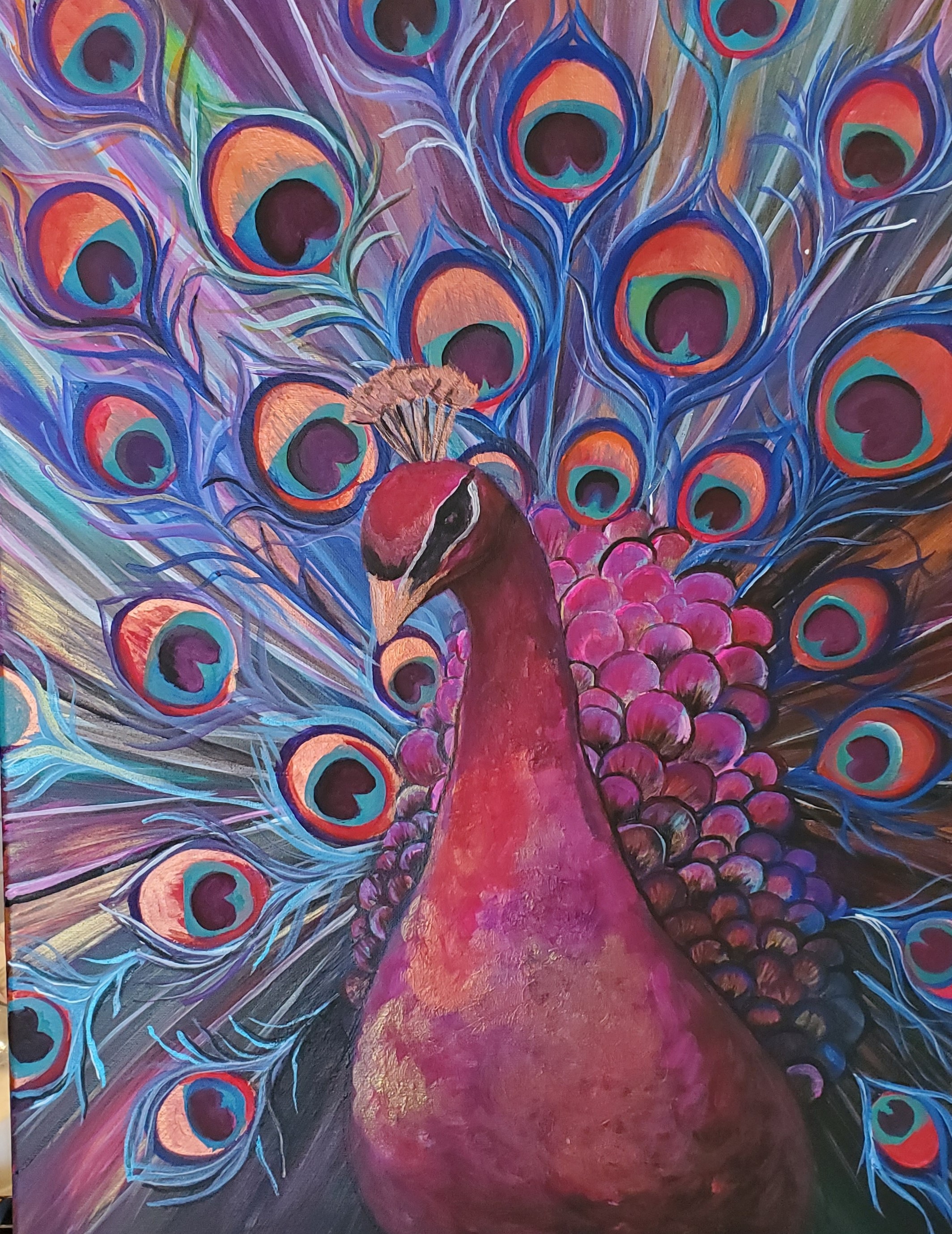 Rose Gold Peacock
